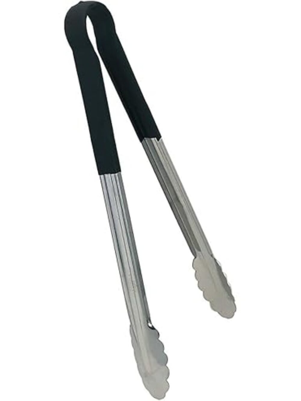 Winco Utility Tong with Black Non-Slip Grip, 12-Inch, Stainless Steel-NEW